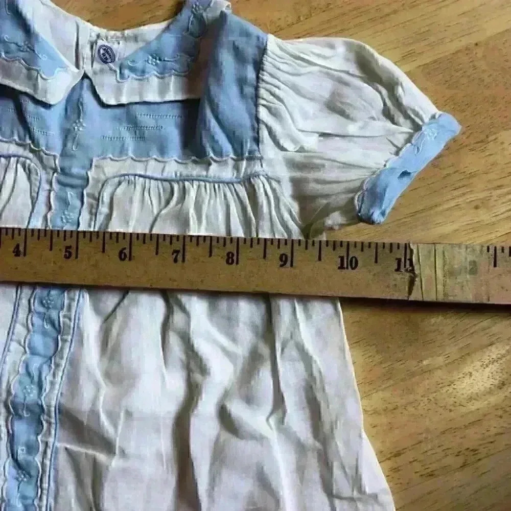 Antique dress infant blue white - Picture 3 of 6